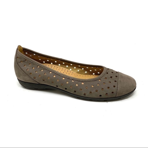Gabor 64.169.13 Fumo Nubuck Laser Cut Flats - Picture 1 of 9